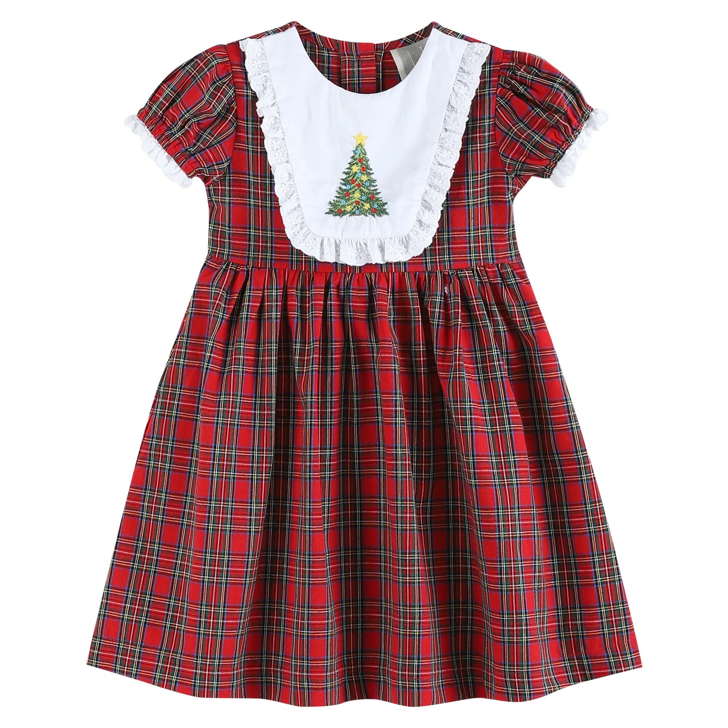 Red Christmas Tree Yoke Dress
