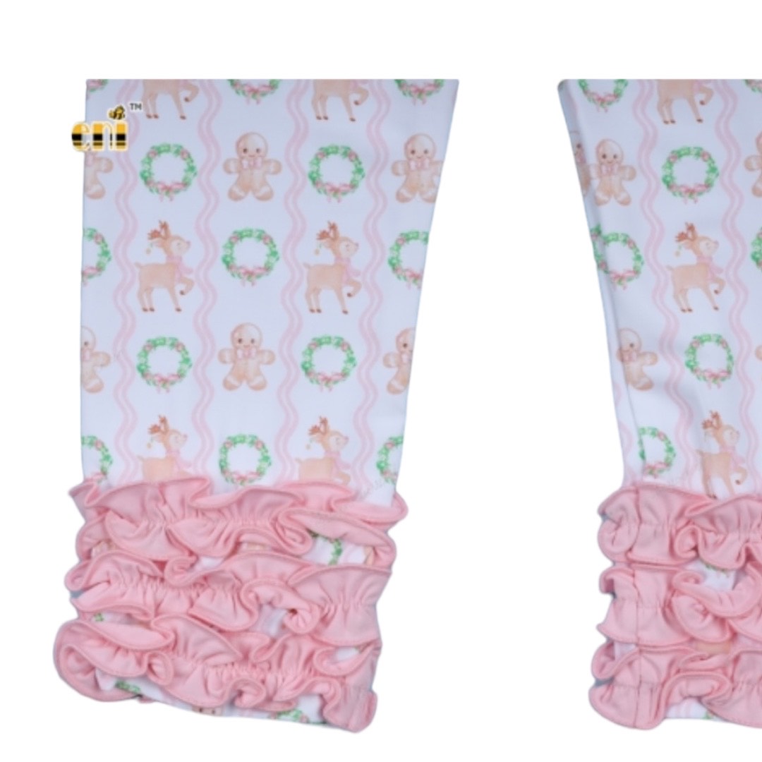 SMOCKED 2 Piece Girls Christmas Deer