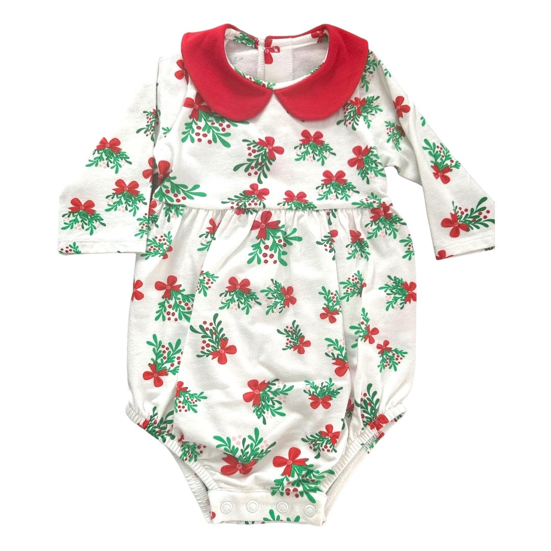 Long Sleeve Christmas Holly Bubble