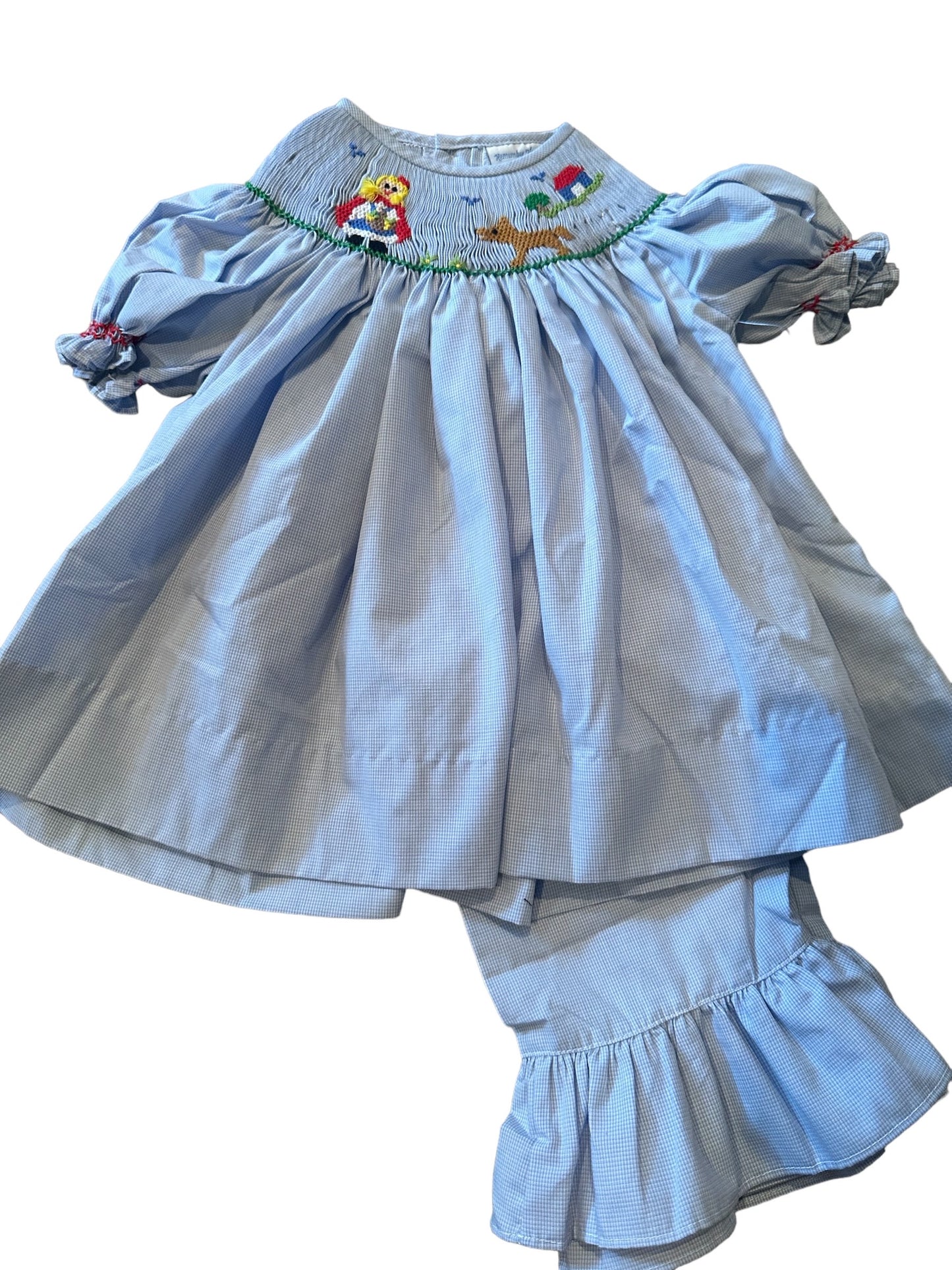 Little Red Riding Hood Smocked Pant Set