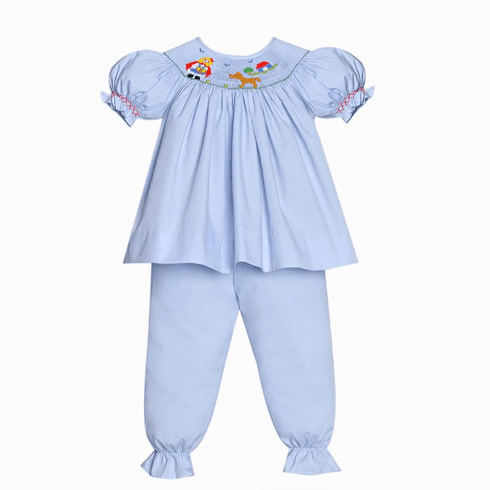 Little Red Riding Hood Smocked Pant Set