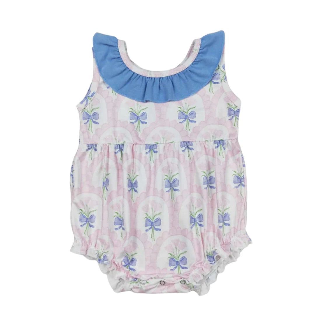 Sleeveless Pink Floral Baby Girls Romper