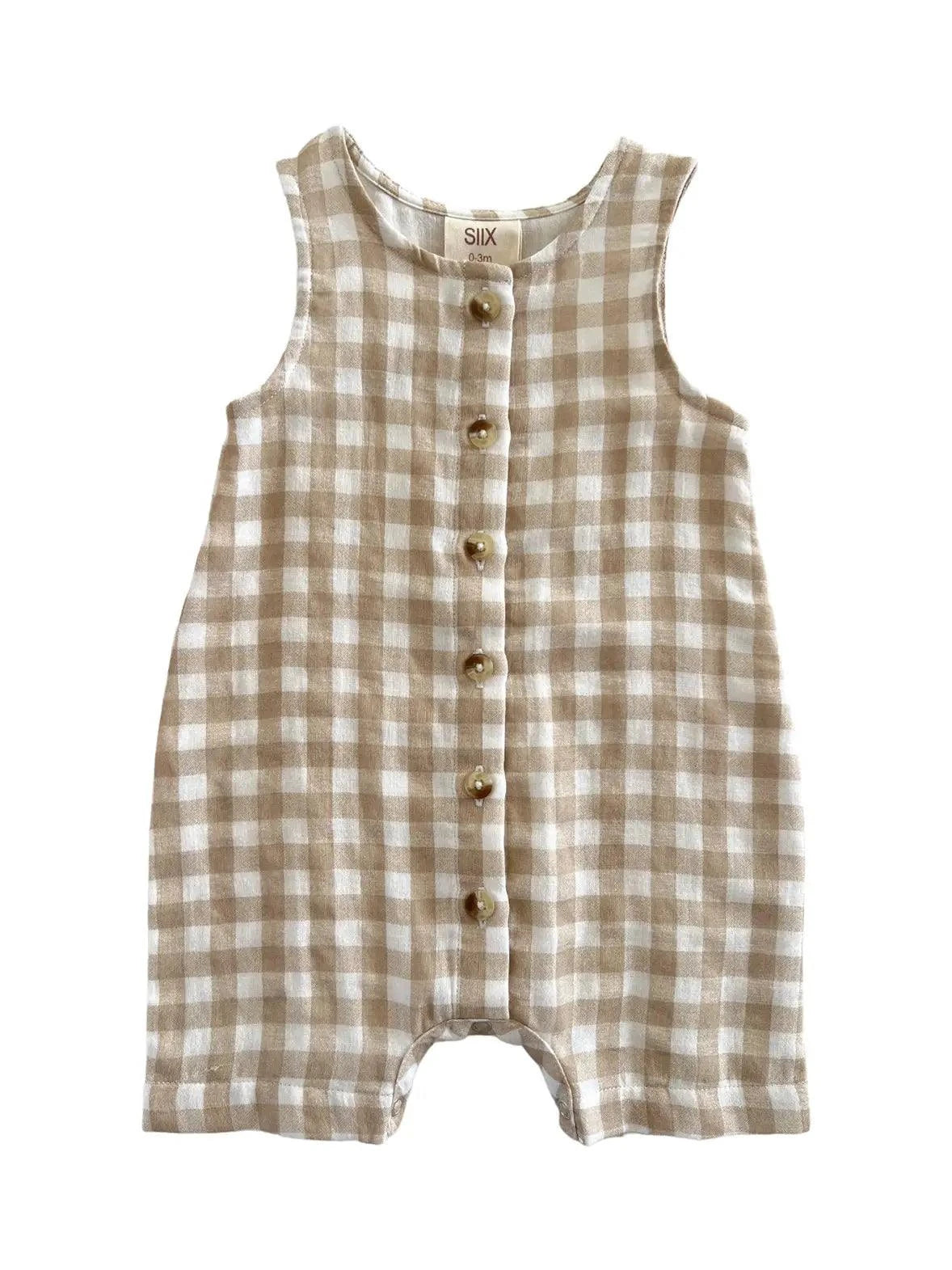 Tan Gingham / Organic Bay Shortie