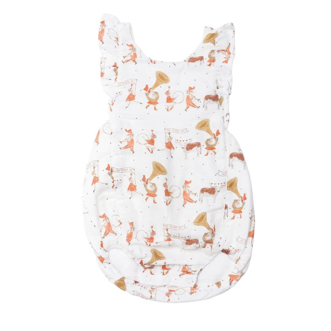 Longhorn Parade Organic Muslin Gameday Sunsuit