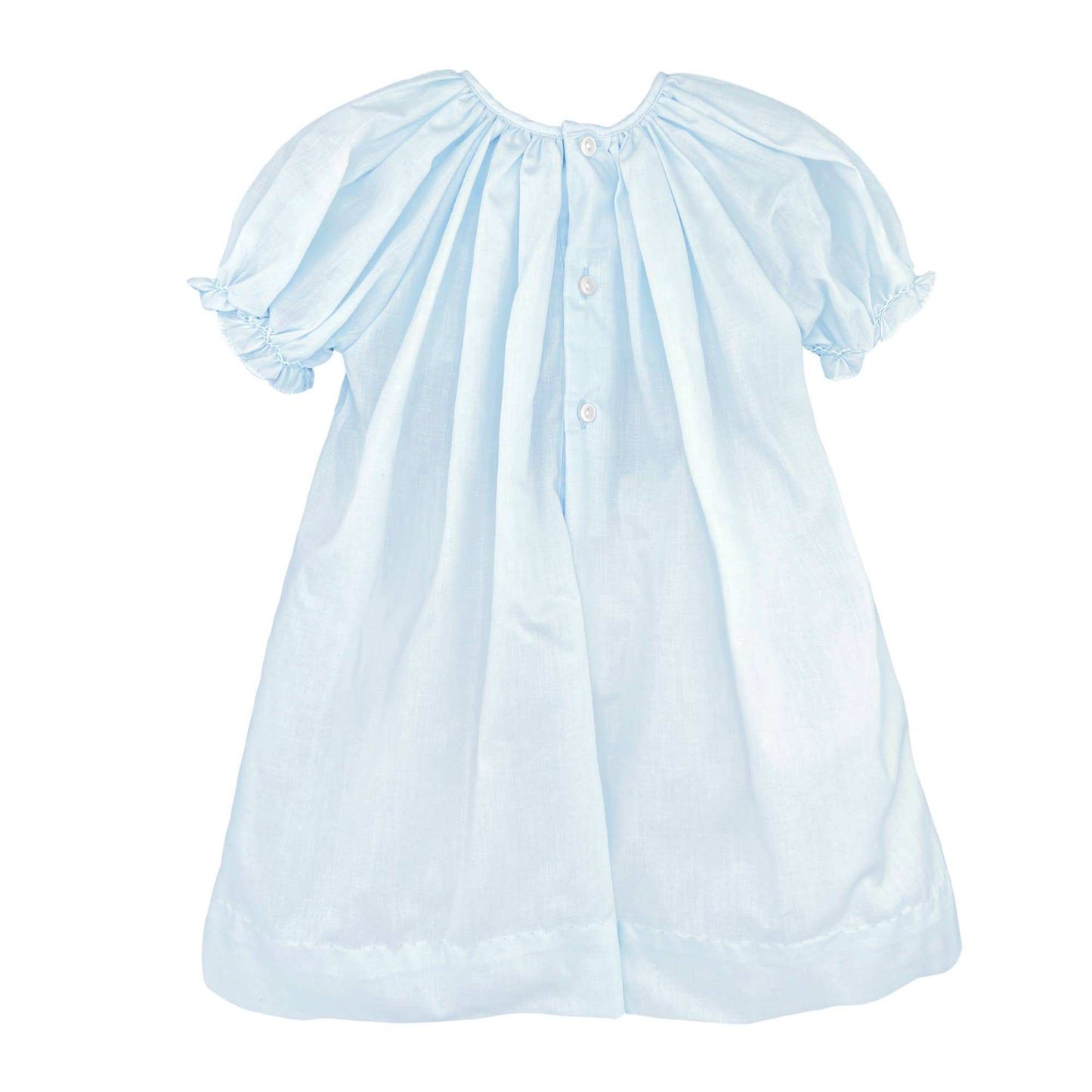 Daygown with Raglan Sleeves and Embroidered Hem 3 color choices back blue
