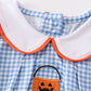 Blue plaid Embroidery Ghost Girl Bubble