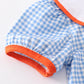 Blue plaid Embroidery Ghost Girl Bubble
