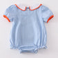 Blue plaid Embroidery Ghost Girl Bubble