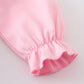 PINK NATIVITY JOY APPLIQUE RUFFLE GIRL BUBBLE