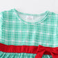 Green plaid ruffle dress