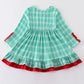 Green plaid ruffle dress