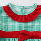 Green plaid ruffle baby girl bubble- Monogrammable
