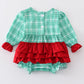 Green plaid ruffle baby girl bubble- Monogrammable