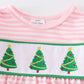 Pink Christmas Tree Striped Ruffle Bubble
