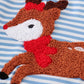 Blue and White Striped Deer French Knot Girl Romper