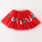 Red christmas sequin tutu skirt