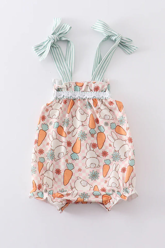 Bunny carrot print girl bubble