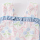 Flower and bow print  Girl Bubble with Side Bows and ruffles