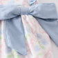 Flower and bow print  Girl Bubble with Side Bows and ruffles
