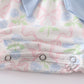 Flower and bow print  Girl Bubble with Side Bows and ruffles