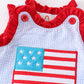Patriotic flag applique seersucker girl set