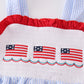 Patriotic Seersucker Strap Dress with bow back