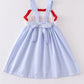 Patriotic Seersucker Strap Dress with bow back