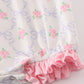 Pink bow floral print girl bubble