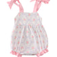 Pink bow floral print girl bubble