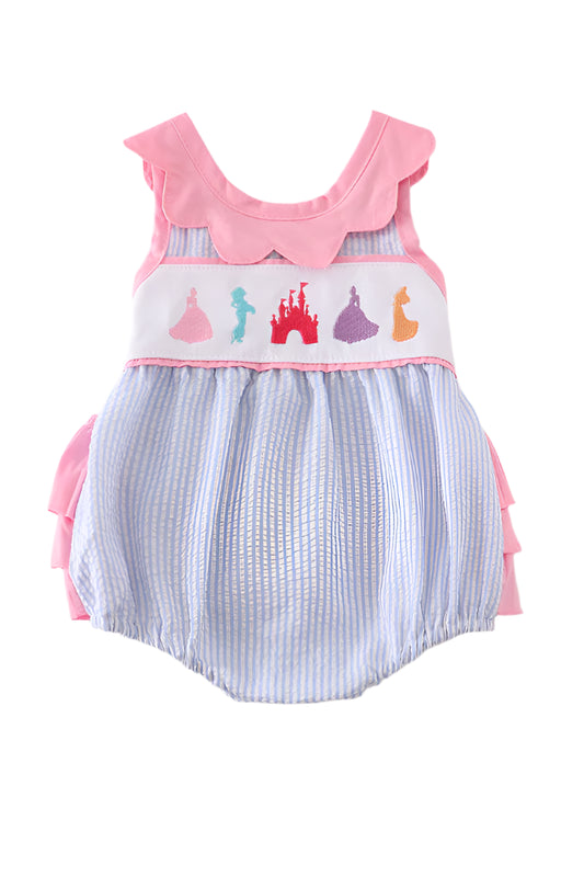 Seersucker Castle embroidery with Back Bow