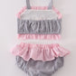 PINK SEERSUCKER BOW EMBROIDERY 2PC SWIMSUIT