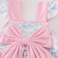 Blue bow tie print girl bubble