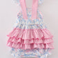 Blue bow tie print girl bubble