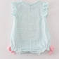 Blue pumpkin applique plaid girl bubble with bows