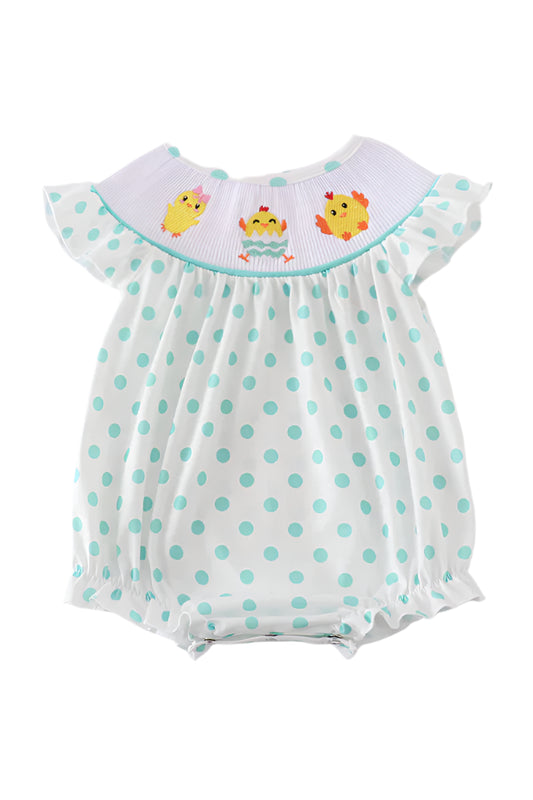 DOT CHICK EMBROIDERY SMOCKED BUBBLE