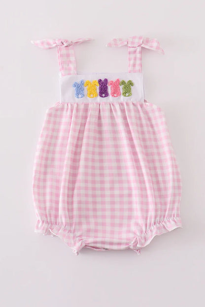 Pink bunny french knot girl bubble