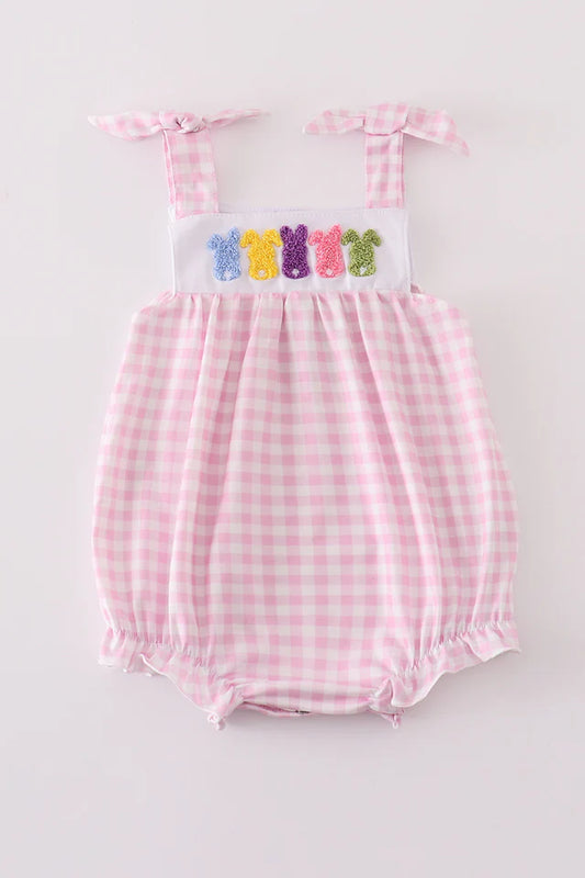 Pink bunny french knot girl bubble
