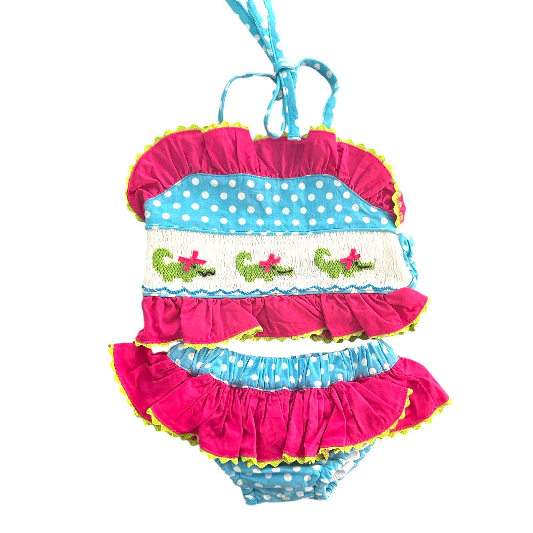 Handsmocked Alligator Swim Set girls