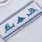 White Shark Smocked Tee and Navy Stripe Shorts Set Media 1 of 6