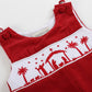 Red Corduroy Nativity Smocked Jumper