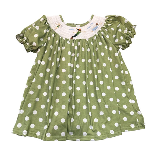Pan Polka Dot Smocked Dress