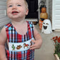 Cute cowboy smocked shortall