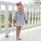 Girls Green Bitty Dot Smocked Christmas Trees Bubble