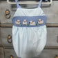 Smocked lamb bubble with gingham bows