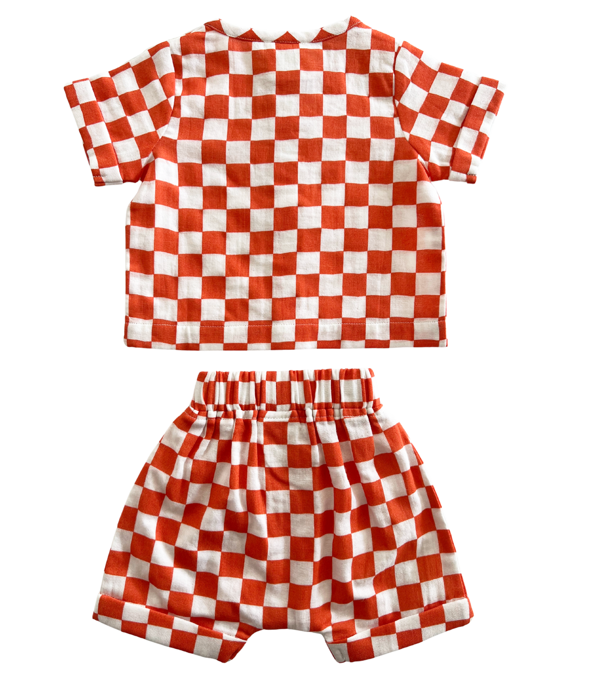 Tangerine Checkerboard / Organic Finley Set 