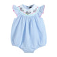 Blue Stripe Smocked Whale Romper