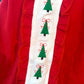 Christmas Tree Red Short Sleeve Embroidered Dress
