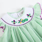 Green and Purple Mardi Gras Smocked Bishop Dress