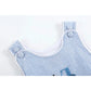 Dark Blue Tractor Seersucker Bubble Romper