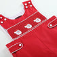 Red & White Santa Smocked Overalls